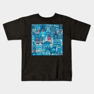 Seamless pattern, Amsterdam typical dutch houses Kids T-Shirt